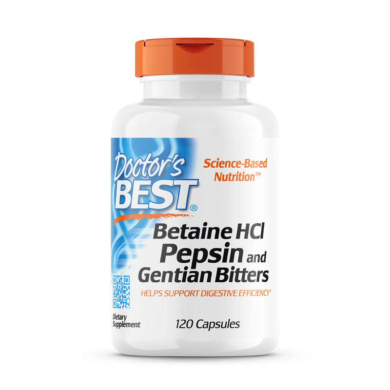 Doctor's Best Betaine HCl and Pepsin Digestive Supplement - 120 Capsules - Cozy Farm 