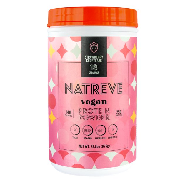 Natreve - Protein Powder Strwbry Vegan (Pack of 4-23.8 Oz) - Cozy Farm 