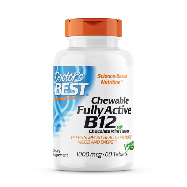 Doctor's Best B12 Chew 1000mcg Active (Pack of 60 Tablets) - Cozy Farm 