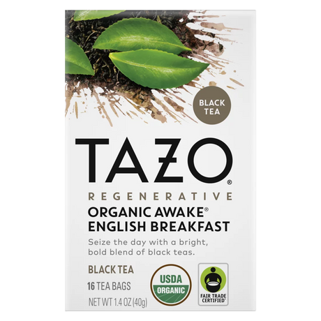 Tazo Tea Awake English Breakfast Black Tea, 16 Tea Bags (Pack of 6) - Cozy Farm 