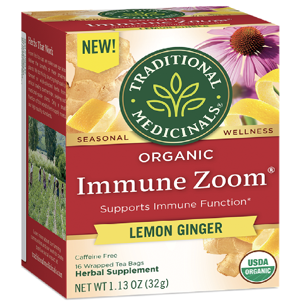 Traditional Medicinals - Tea Immune Ginger Lemon (Pack of 6-16 Bags) - Cozy Farm 