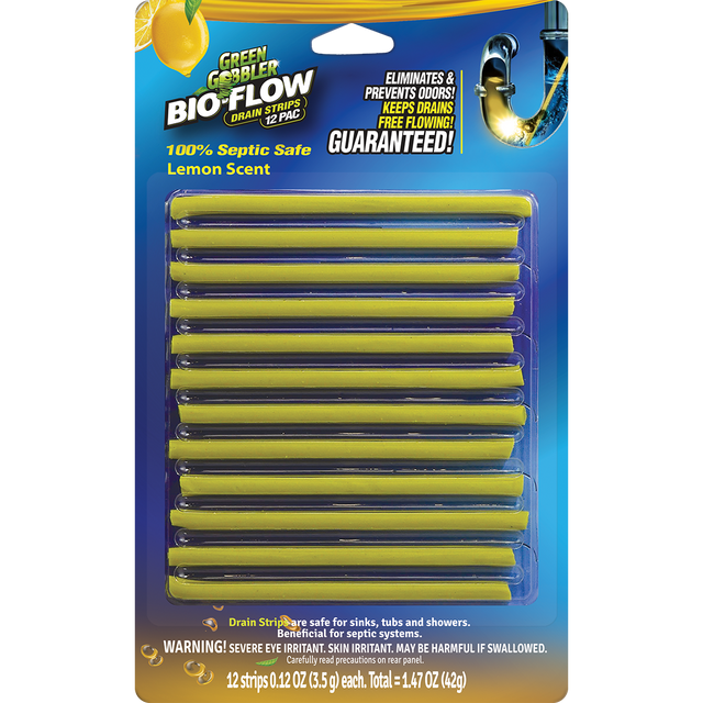Green Gobbler Drain Strip Bioflow Lemon (12 Pack) - Cozy Farm 