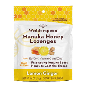 Wedderspoon Loz Manuka Honey Lemon Ginger Immunity Support 2.6 Oz Pack of 6 - Cozy Farm 