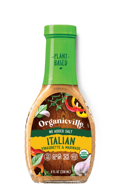 Organicville - Dressing Italian No Salt Added (Pack of 6-8 Fl Oz) - Cozy Farm 